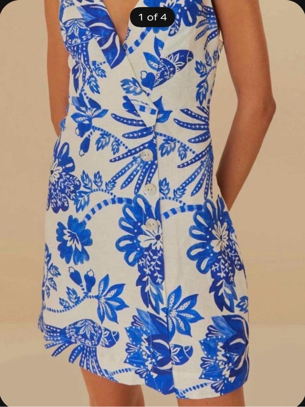 Farm Rio Floral Birds Wrap Mini Dress in XS NWT
